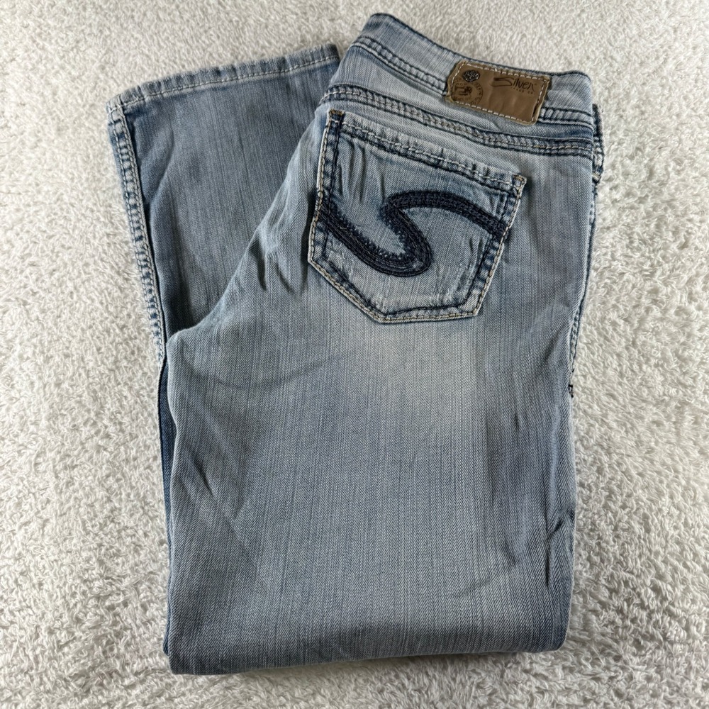Silver Suki Capri Jeans Womens Size 29x26‎ Light Was Denim Pants Clean
